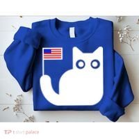 Cute Cat USA Tail Flag Sweatshirt thumb 2