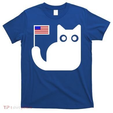 Cute Cat USA Tail Flag T-Shirt