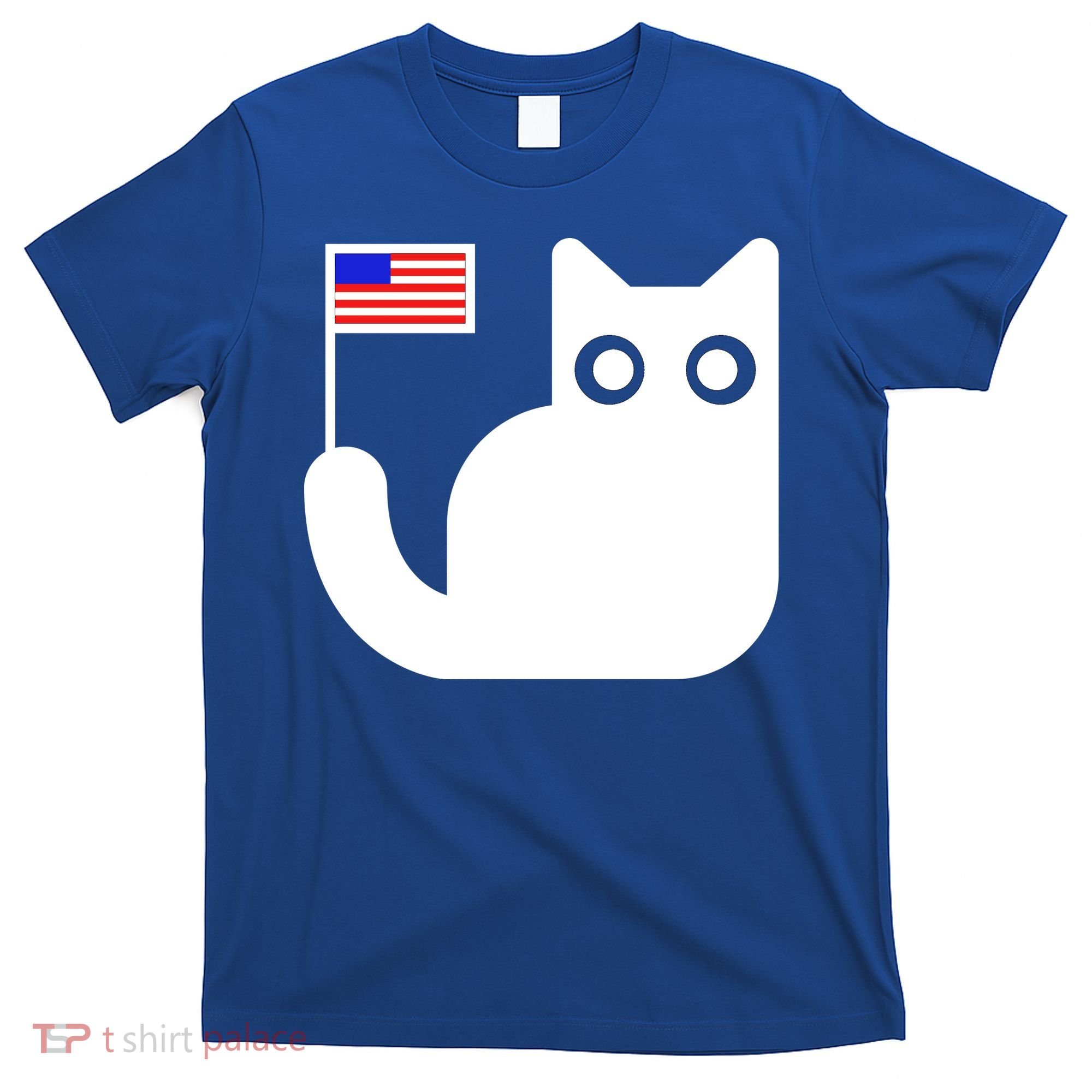 Cute Cat USA Tail Flag T-Shirt