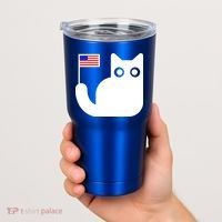 Cute Cat USA Tail Flag Tumbler thumb 2