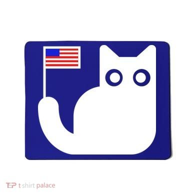 Cute Cat USA Tail Flag Mousepad