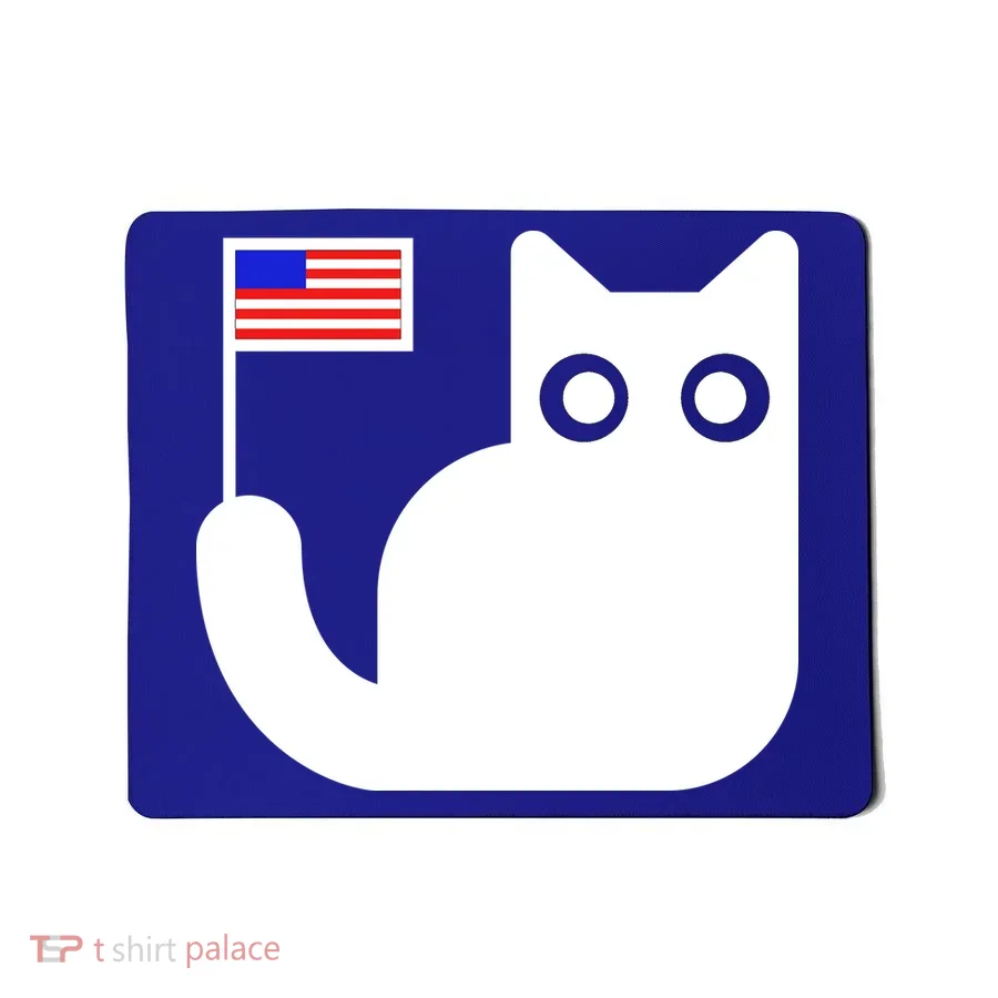 Cute Cat USA Tail Flag Mousepad
