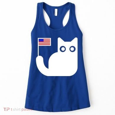 Cute Cat USA Tail Flag Women's Tank Top