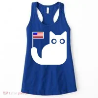 Cute Cat USA Tail Flag Women's Tank Top thumb 0
