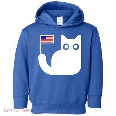 Cute Cat USA Tail Flag Toddler Hoodie