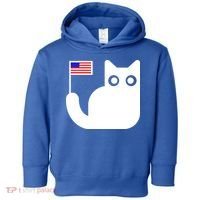 Cute Cat USA Tail Flag Toddler Hoodie thumb 0