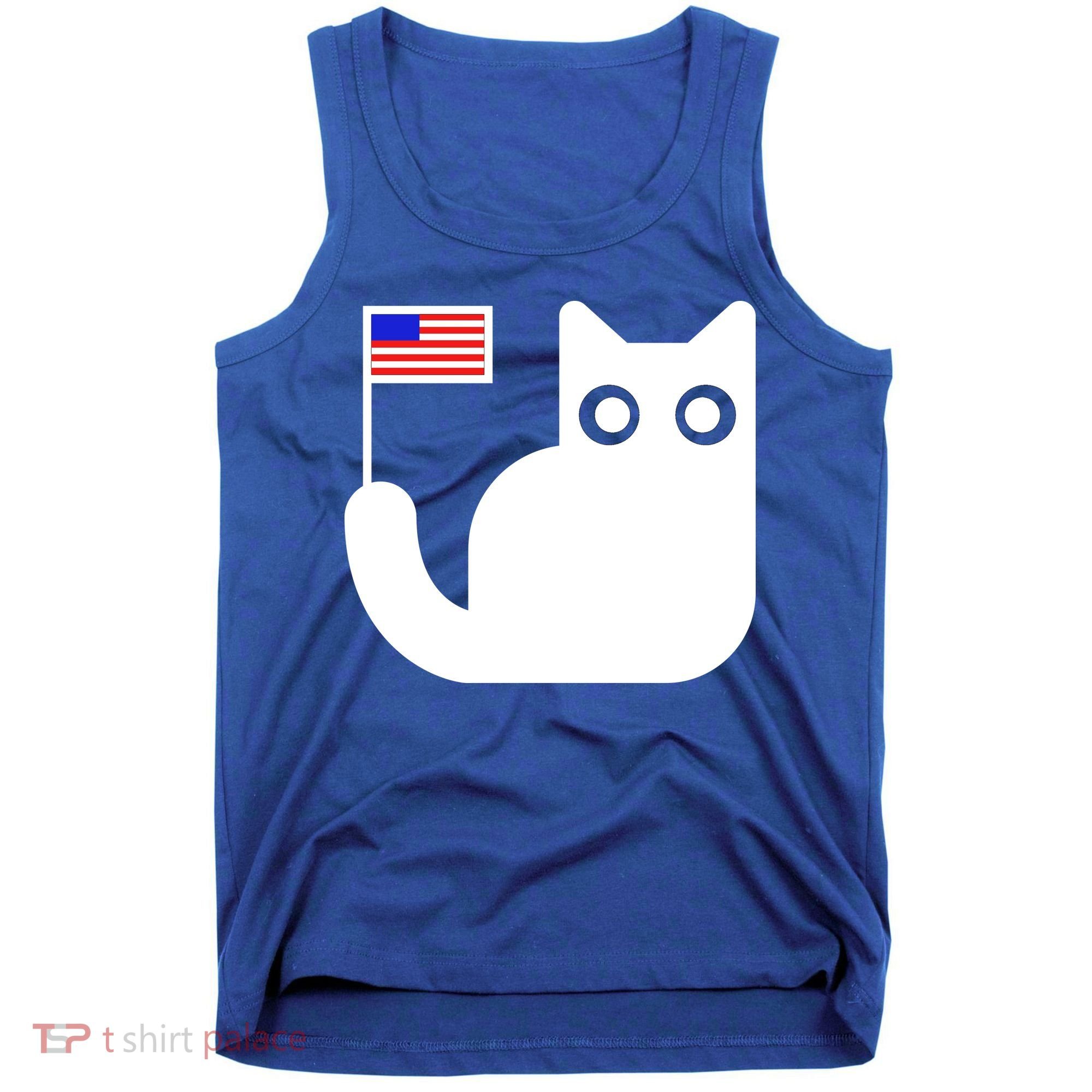 Cute Cat USA Tail Flag Tank Top
