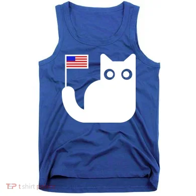 Cute Cat USA Tail Flag Tank Top