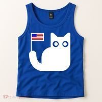 Cute Cat USA Tail Flag Tank Top thumb 2