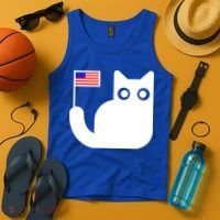 Cute Cat USA Tail Flag Tank Top thumb 4