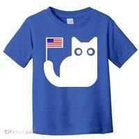 Cute Cat USA Tail Flag Toddler T-Shirt thumb 0