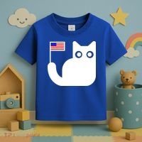 Cute Cat USA Tail Flag Toddler T-Shirt thumb 3