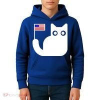 Cute Cat USA Tail Flag Kids Hoodie thumb 4
