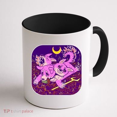 Cute Cerberus 3 Headed Puppy Dog of Hell Coffee Mug back