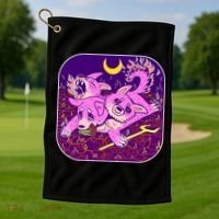 Cute Cerberus 3 Headed Puppy Dog of Hell Golf Towel thumb 1