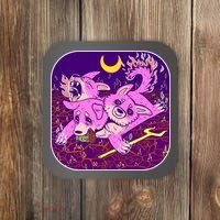 Cute Cerberus 3 Headed Puppy Dog of Hell Coaster thumb 0