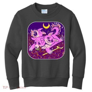 Cute Cerberus 3 Headed Puppy Dog of Hell Kids Sweatshirt