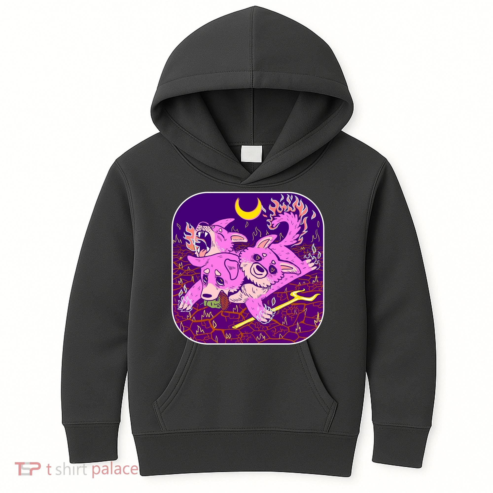 Cute Cerberus 3 Headed Puppy Dog of Hell Kids Hoodie