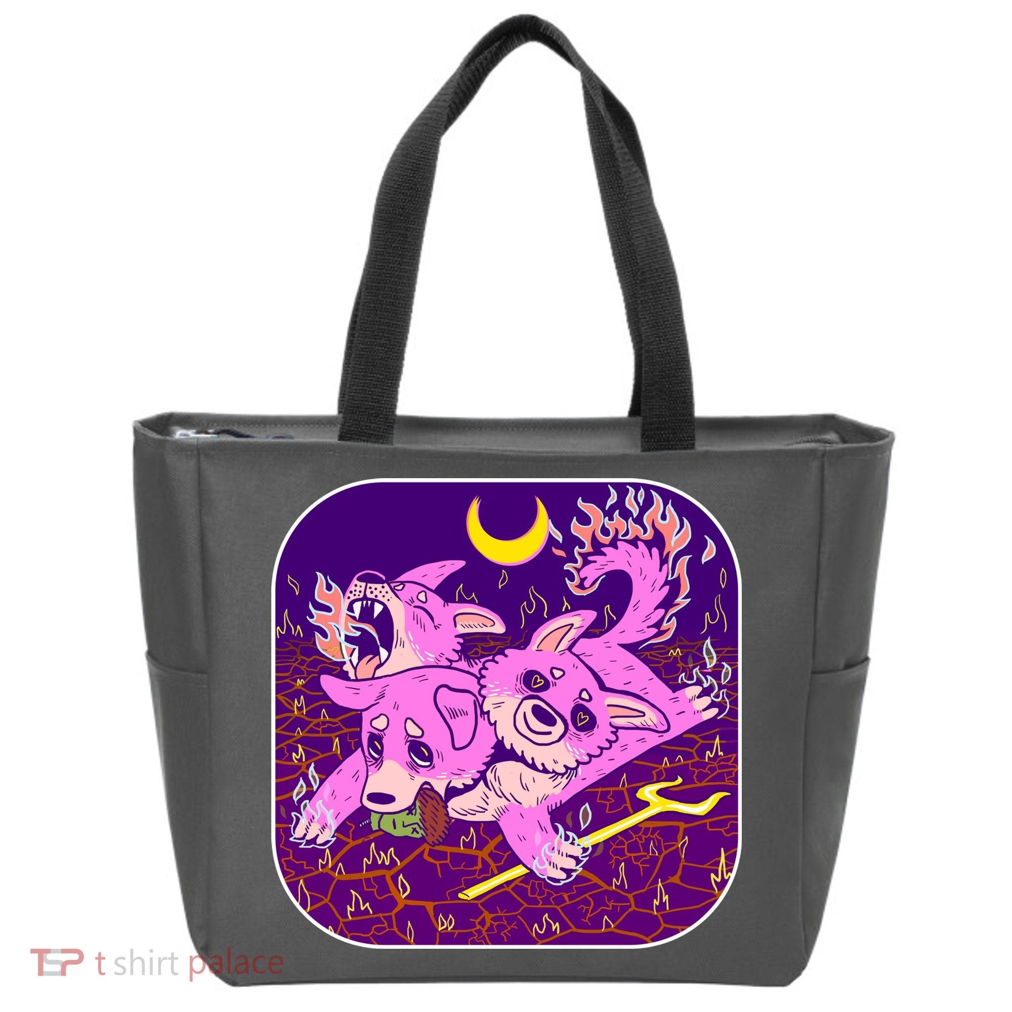 Cute Cerberus 3 Headed Puppy Dog of Hell Tote Bag