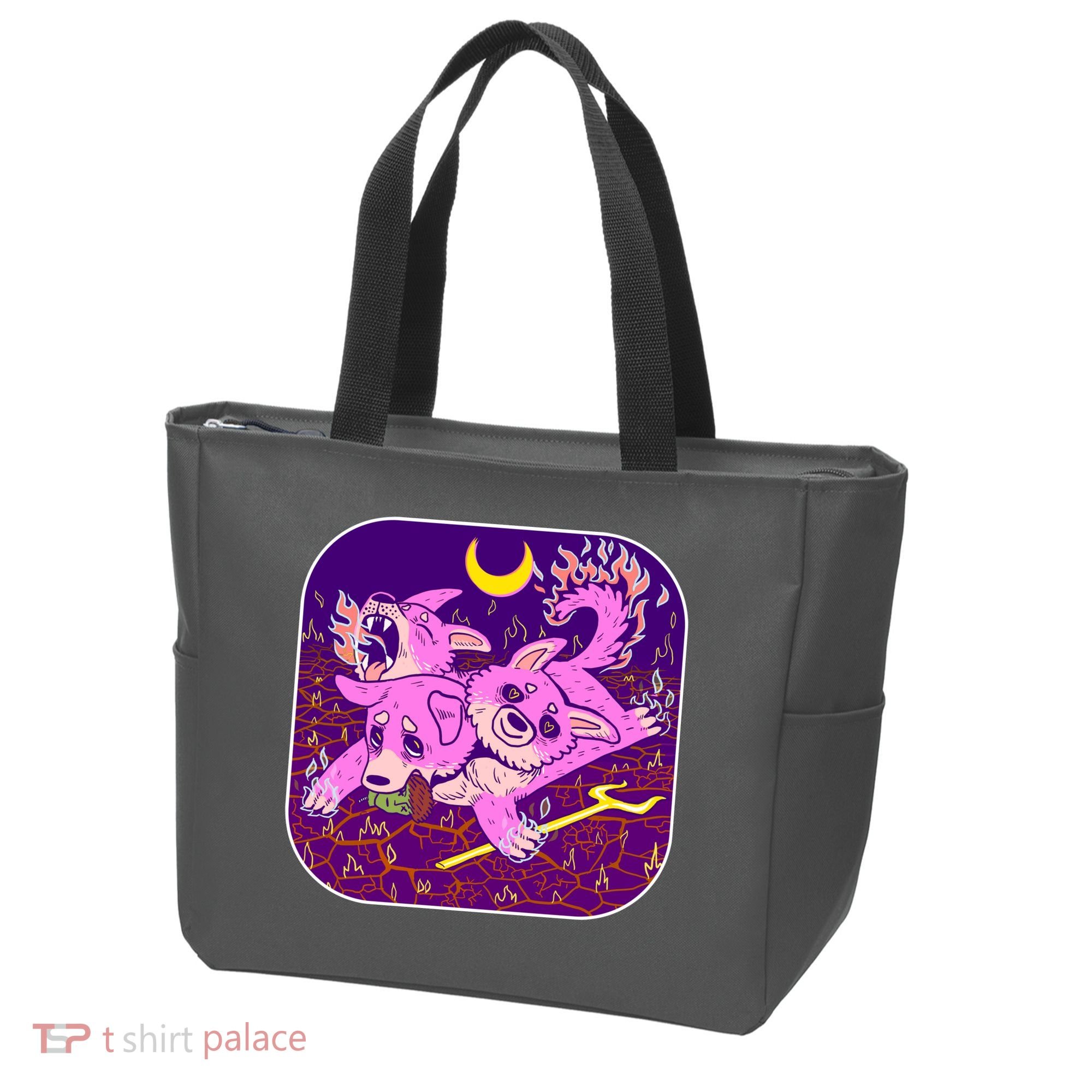 Cute Cerberus 3 Headed Puppy Dog of Hell Tote Bag