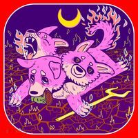 Cute Cerberus 3 Headed Puppy Dog of Hell Santa Hat thumb 1
