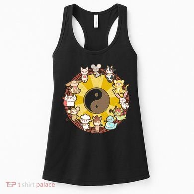 Cute Chinese Zodiac Animals Women's Tank Top