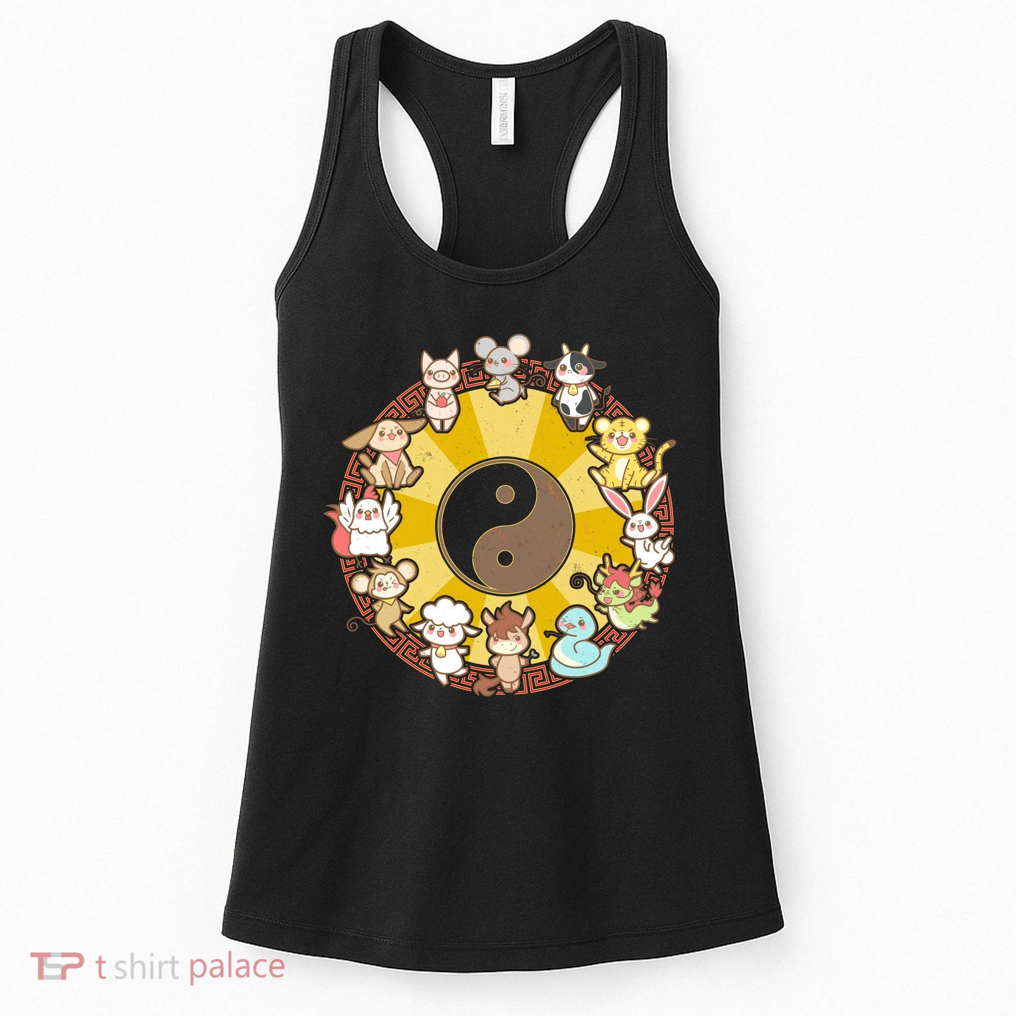 Cute Chinese Zodiac Animals Women's Tank Top