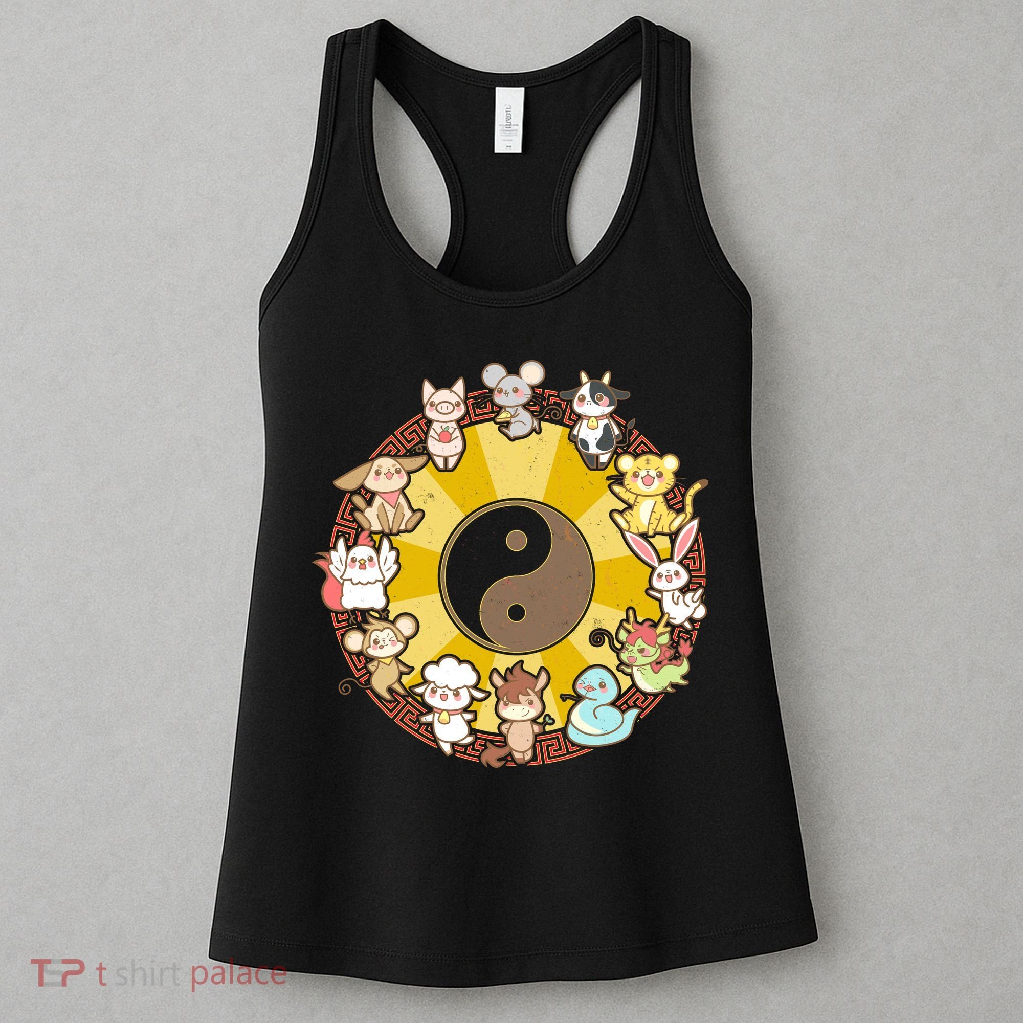 Cute Chinese Zodiac Animals Women's Tank Top