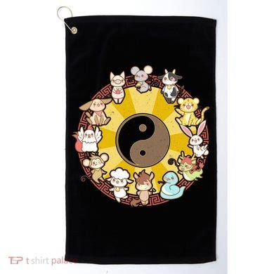 Cute Chinese Zodiac Animals Golf Towel