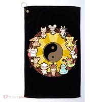 Cute Chinese Zodiac Animals Golf Towel thumb 0