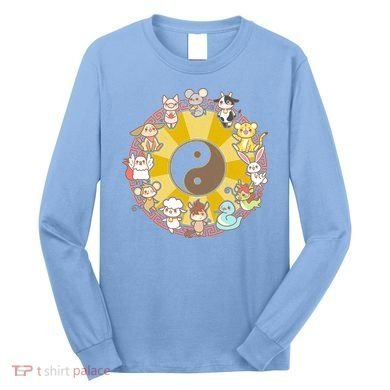 Cute Chinese Zodiac Animals Long Sleeve Shirt