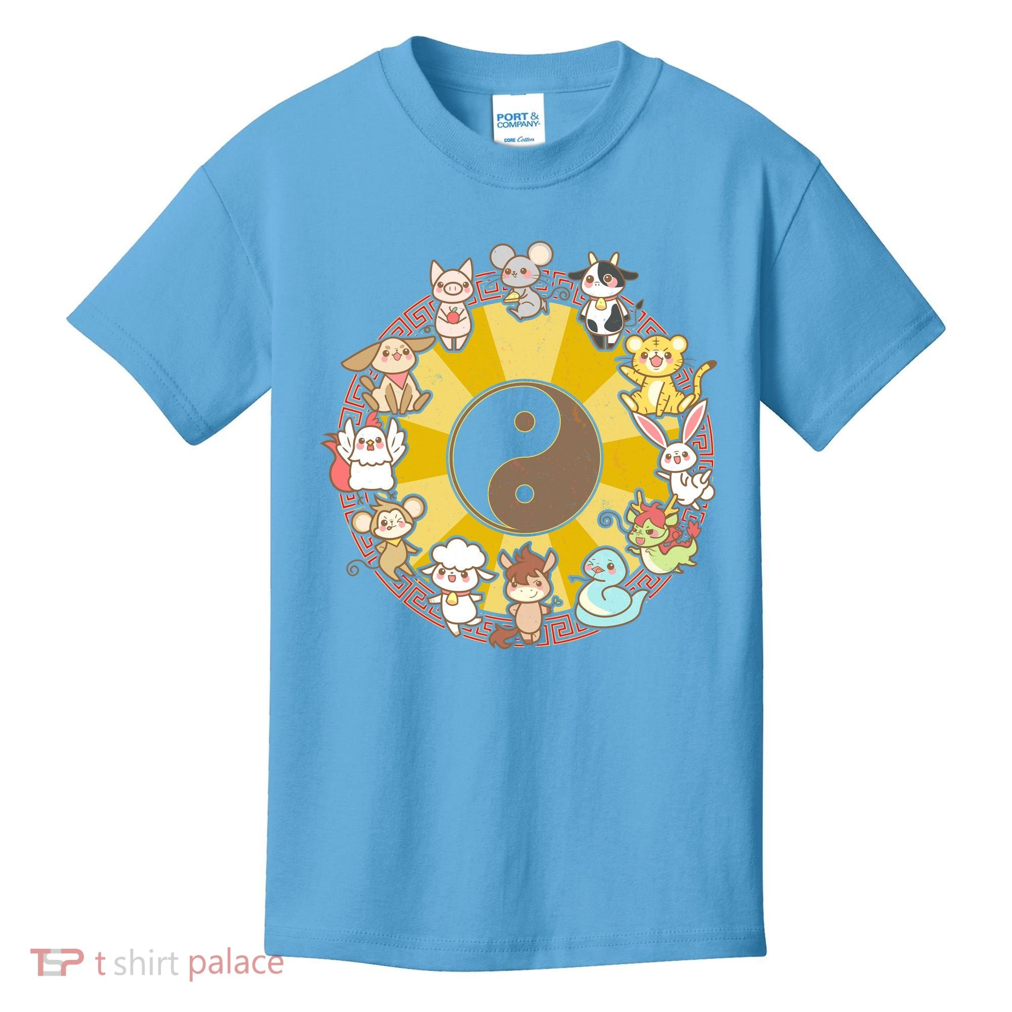 Cute Chinese Zodiac Animals Kids T-Shirt