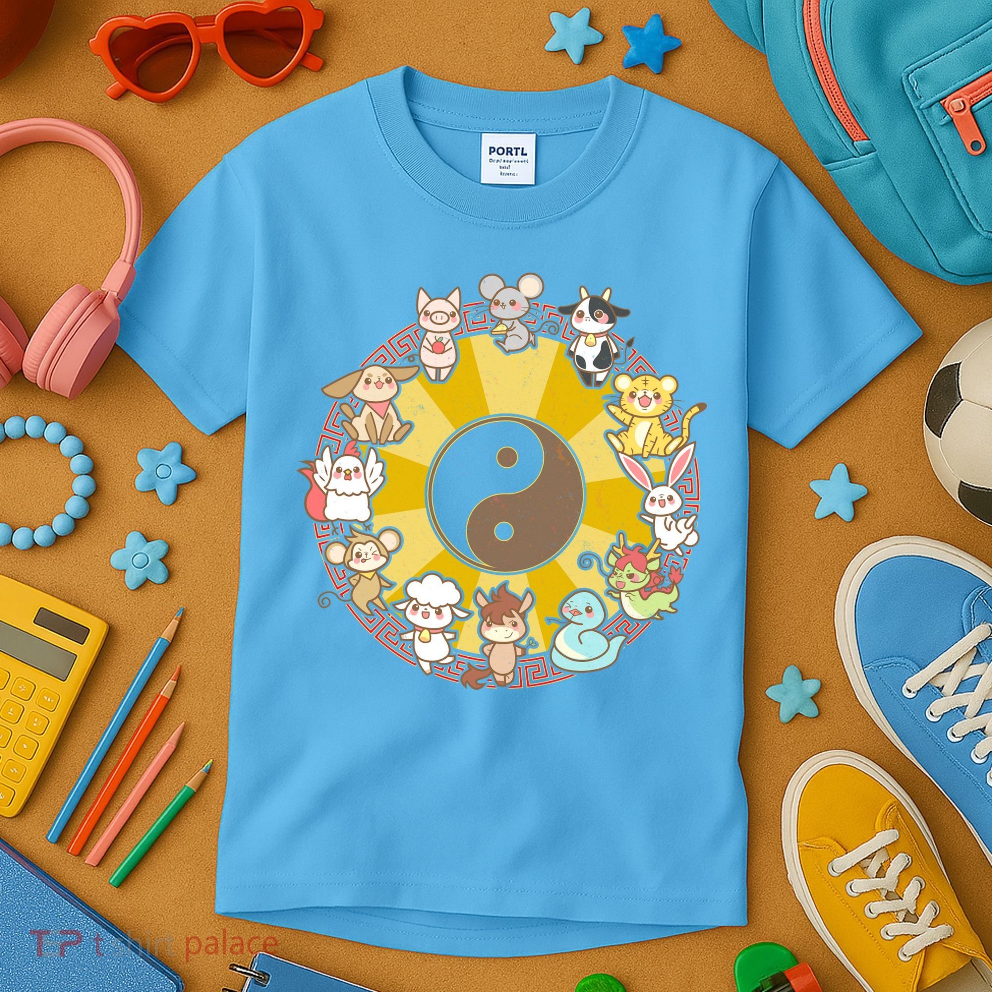 Cute Chinese Zodiac Animals Kids T-Shirt