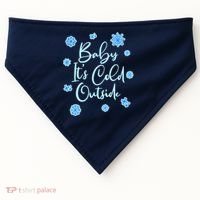 Cute Christmas Baby It's Cold Outside  USA-Made Doggie Bandana thumb 0