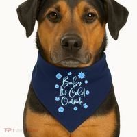 Cute Christmas Baby It's Cold Outside  USA-Made Doggie Bandana thumb 1