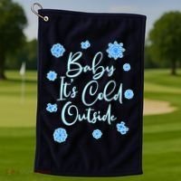 Cute Christmas Baby It's Cold Outside  Golf Towel thumb 1