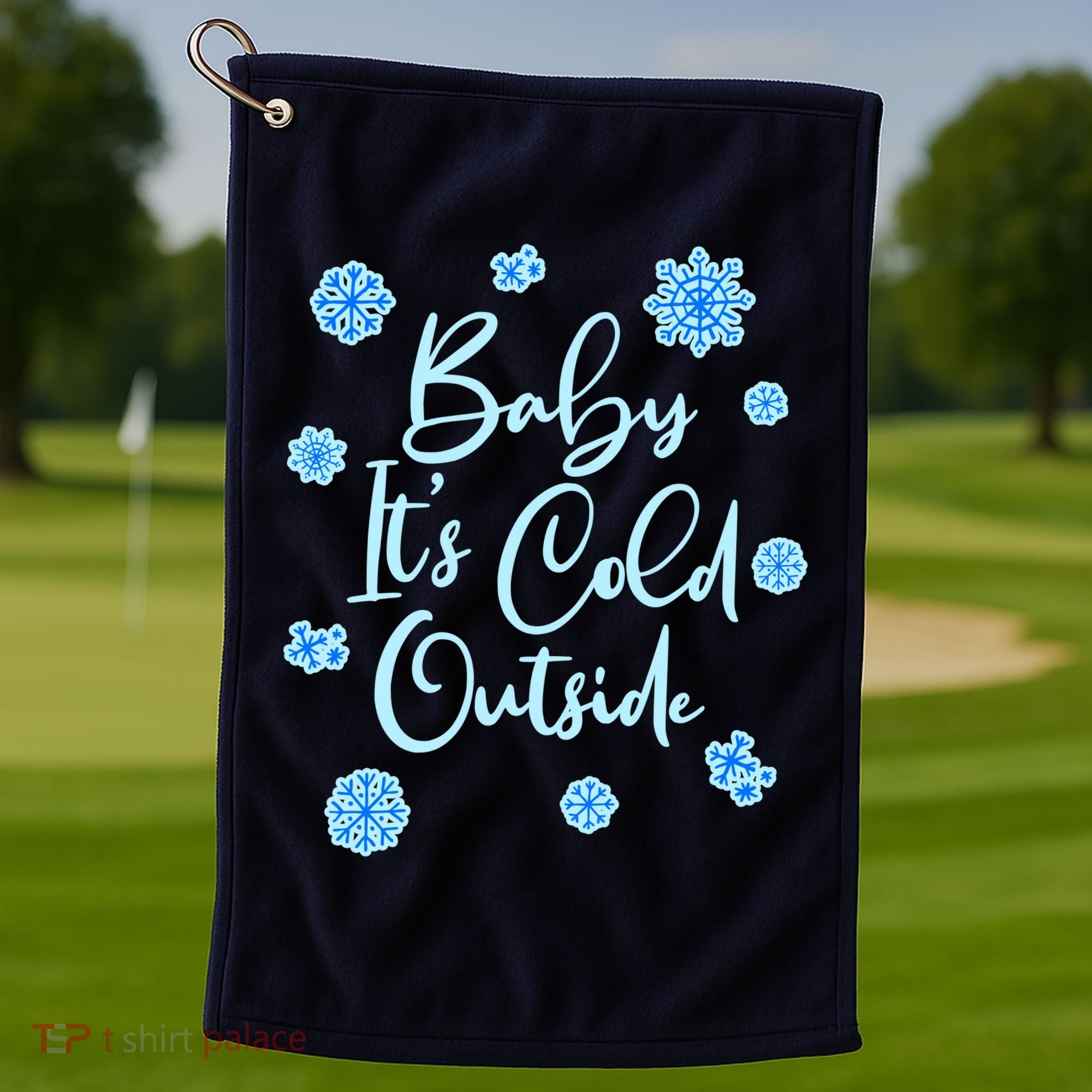 Cute Christmas Baby It's Cold Outside  Golf Towel