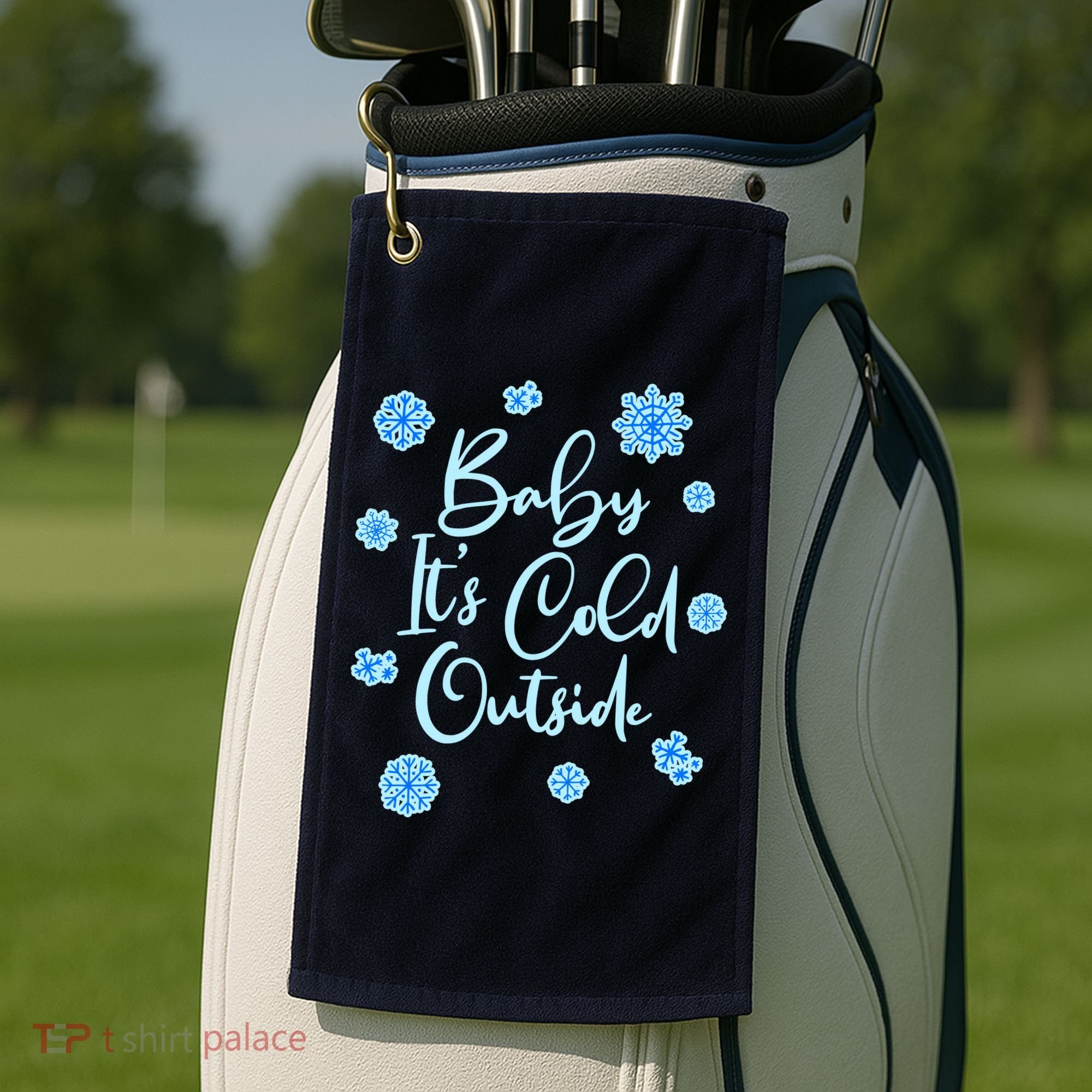 Cute Christmas Baby It's Cold Outside  Golf Towel