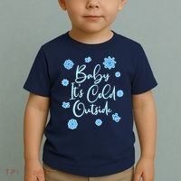Cute Christmas Baby It's Cold Outside  Toddler T-Shirt thumb 2