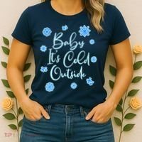 Cute Christmas Baby It's Cold Outside  Women's T-Shirt thumb 2