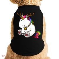 Cute Christmas Comic Reindeer Unicorn Doggie Tank thumb 0