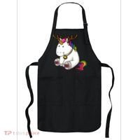 Cute Christmas Comic Reindeer Unicorn Apron thumb 0