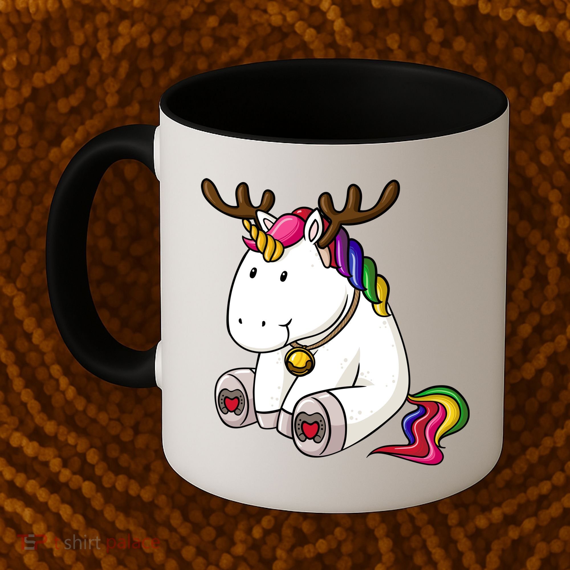 Cute Christmas Comic Reindeer Unicorn Coffee Mug