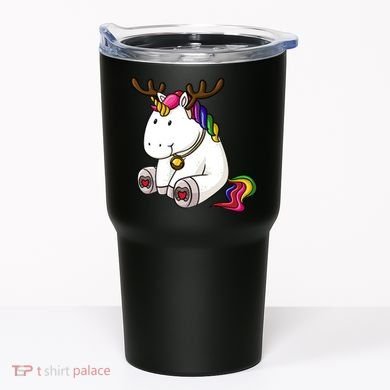 Cute Christmas Comic Reindeer Unicorn Tumbler