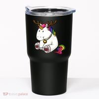 Cute Christmas Comic Reindeer Unicorn Tumbler thumb 0