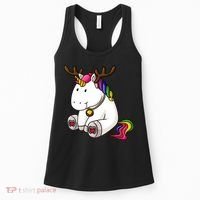 Cute Christmas Comic Reindeer Unicorn Women's Tank Top thumb 0