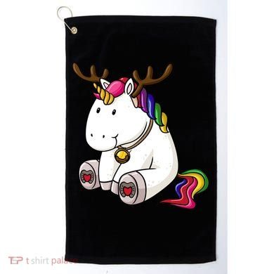 Cute Christmas Comic Reindeer Unicorn Golf Towel