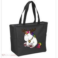 Cute Christmas Comic Reindeer Unicorn Tote Bag thumb 2