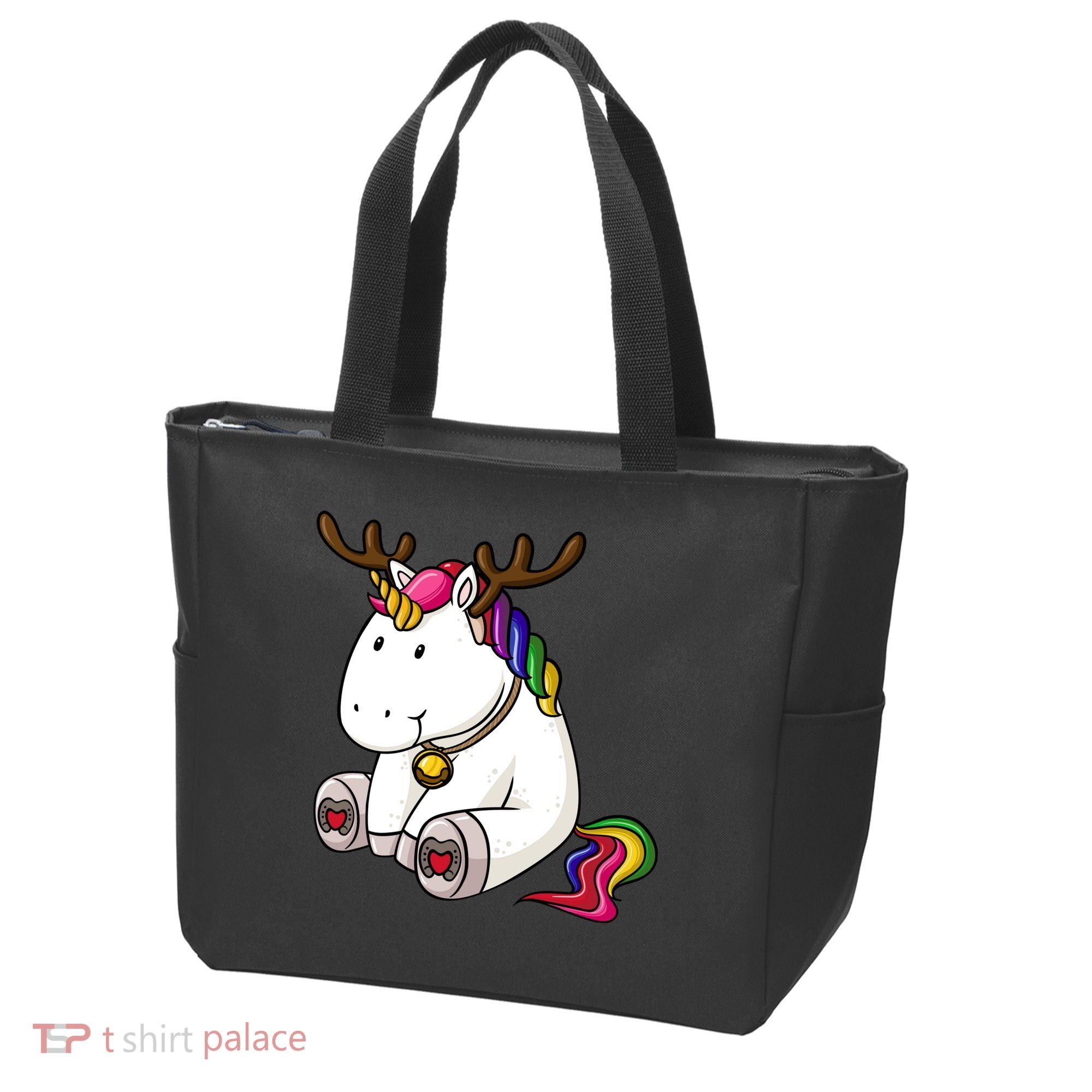 Cute Christmas Comic Reindeer Unicorn Tote Bag