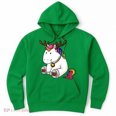 Cute Christmas Comic Reindeer Unicorn Hoodie